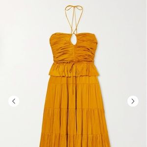 Ulla Johnson dress, Marigold, satin halter neck, worn once